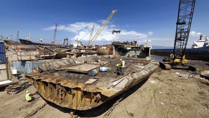 Ships are in scrapping progress in the Aliaga Scrapyard 2019 October