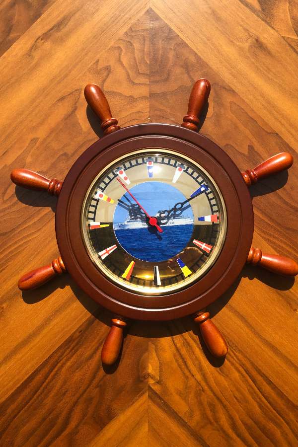 Rudder Wall Clock Ship Figured - Maritime Goods