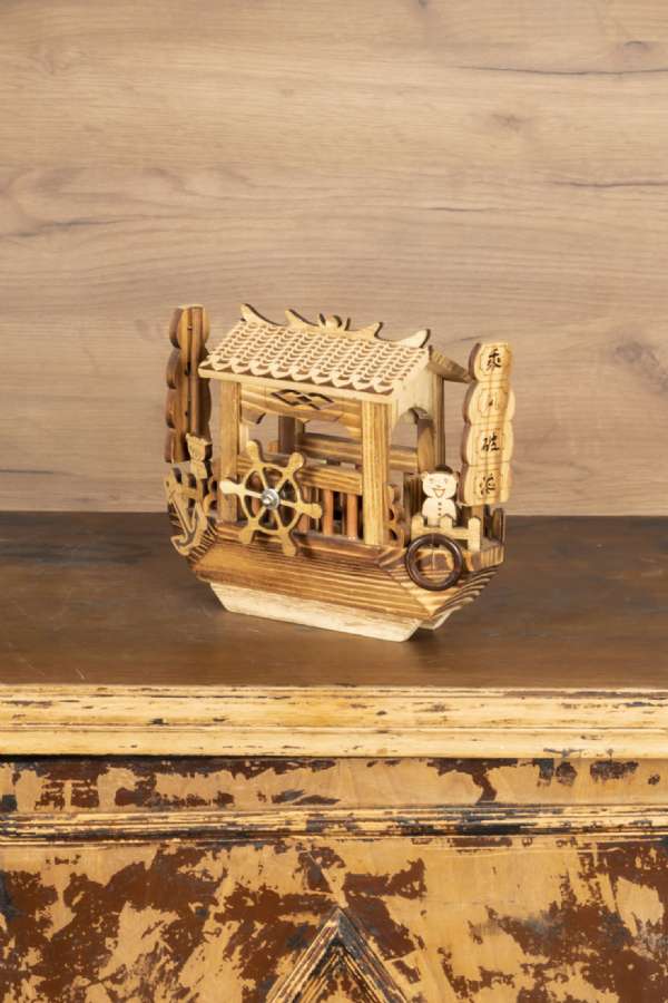 Wooden Ship Model with Music Box 2 