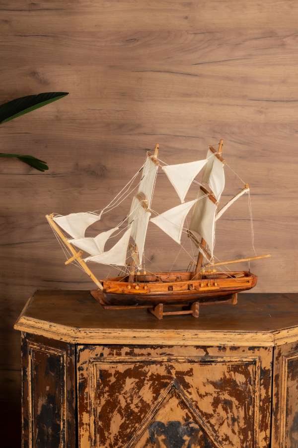 Decorative Wooden Sailboat Model 
