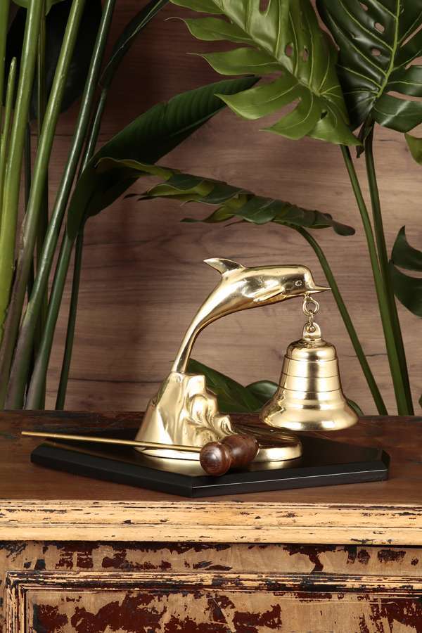 Brass Material Decorative Dolphin Bell 